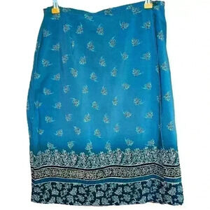 Worthington Teal Wrap Skirt